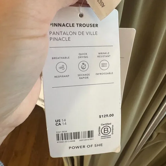 NWT Athleta Pinnacle Trousers in Olive Branch - Picture 9 of 13